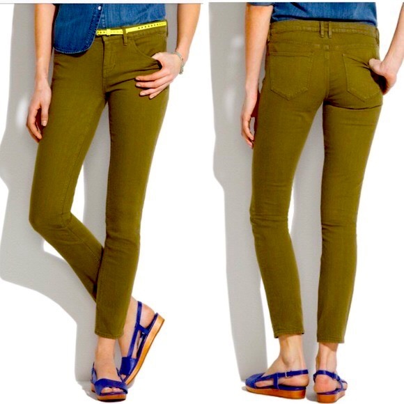 Madewell Denim - Madewell skinny skinny dark forest green lightweight jeans women size 28 🔥🔥